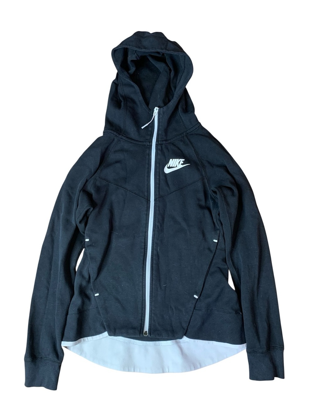 Nike Tech Fleece Full Zip Hoodie Black White Accent XS